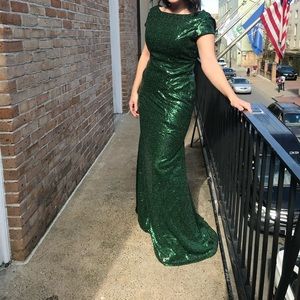 Custom Green Sequence Gown